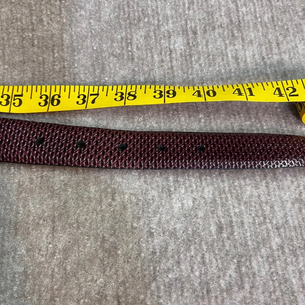 Descente Missouri Belt Mens 38 Brown Snakeskin Embossed Leather Brass Buckle